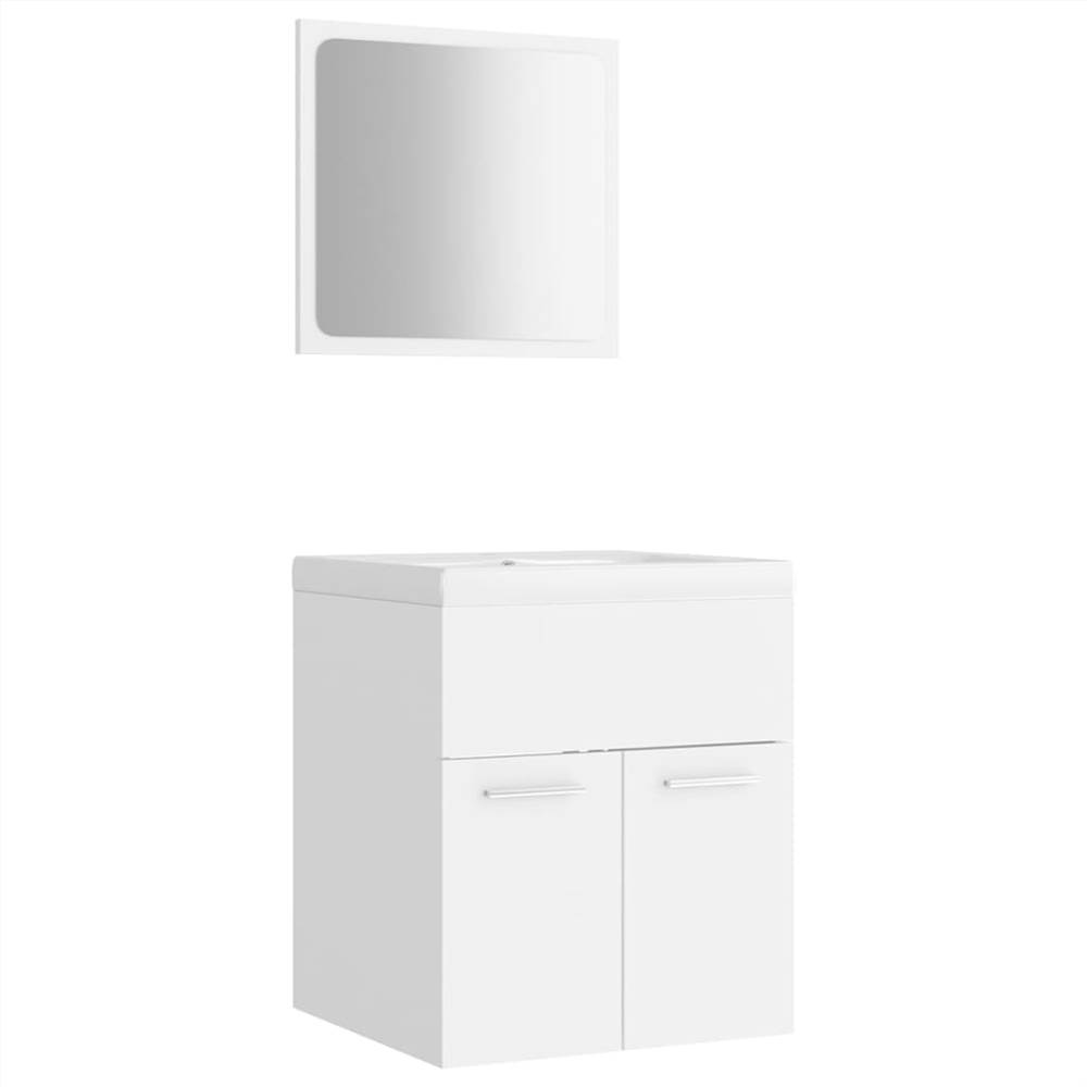 Bathroom Furniture Set White Chipboard