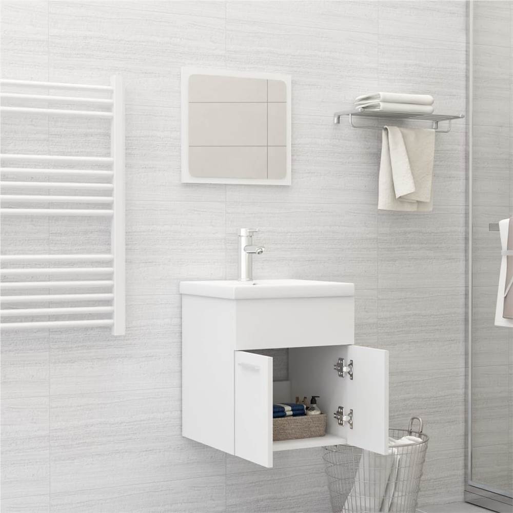 Bathroom Furniture Set White Chipboard