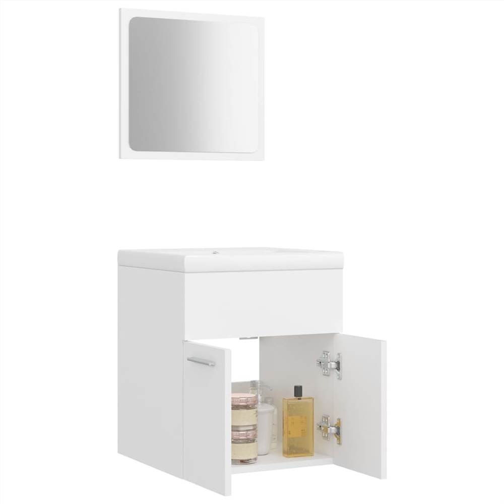 Bathroom Furniture Set White Chipboard
