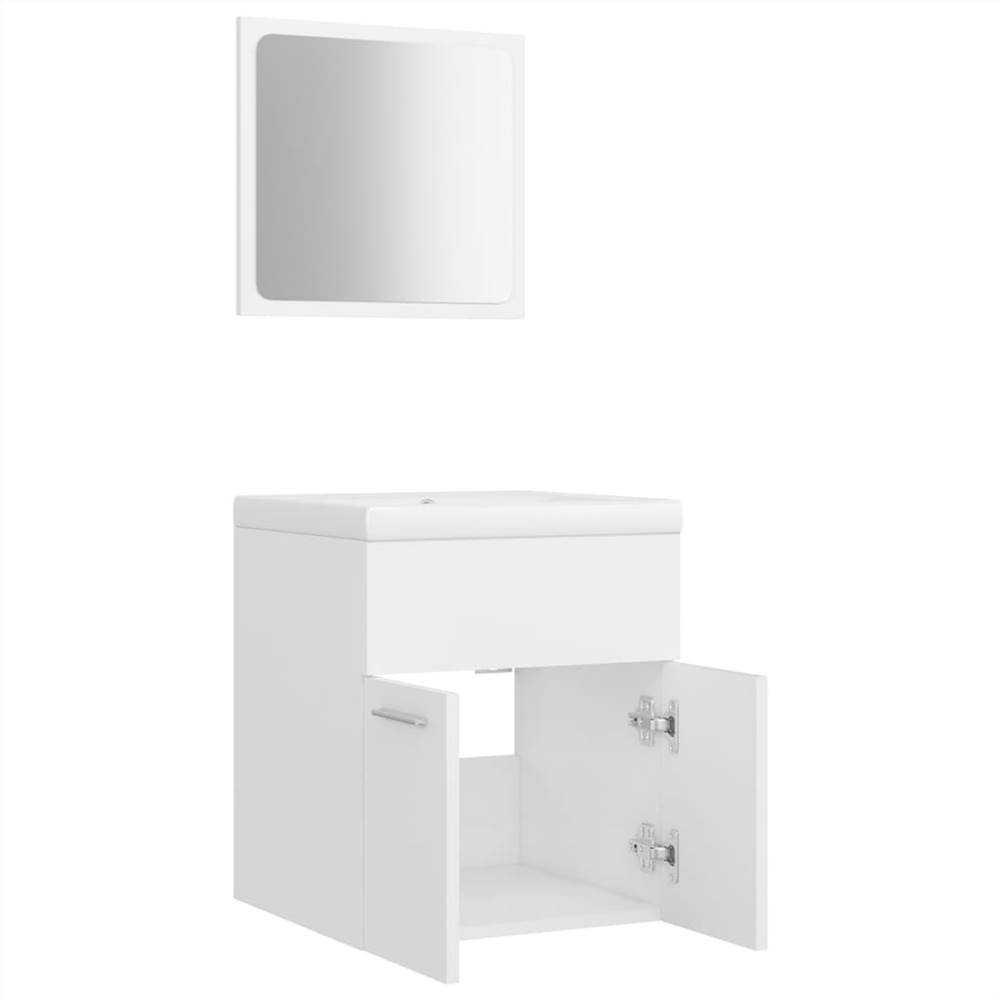 Bathroom Furniture Set White Chipboard