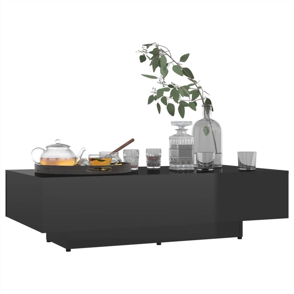 Coffee Table High Gloss Black 115x60x31 cm Chipboard