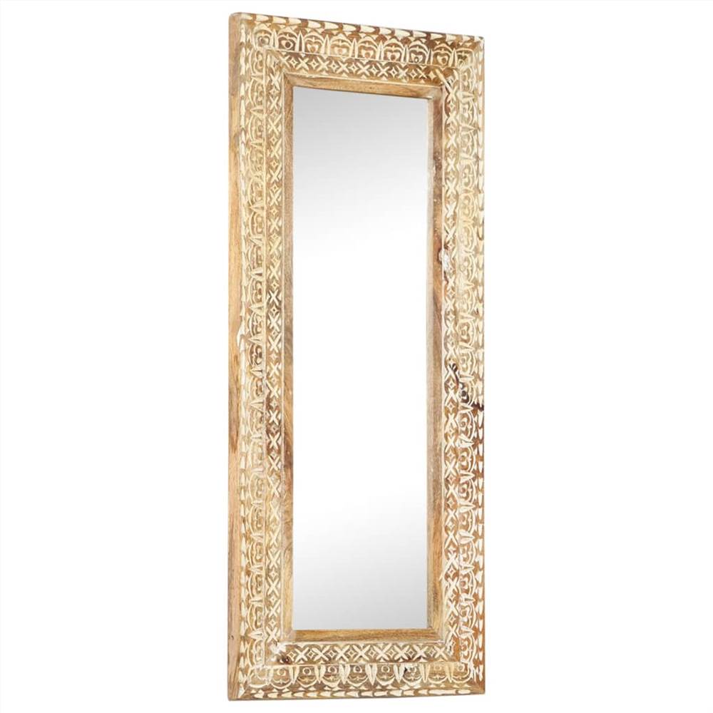 Hand-Carved Mirror 110x50x11 cm Solid Mango Wood