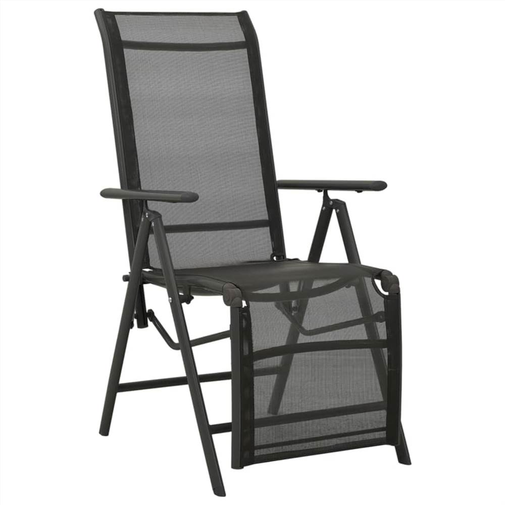 Reclining Garden Chairs 2pcs Textilene and Aluminium Anthracite