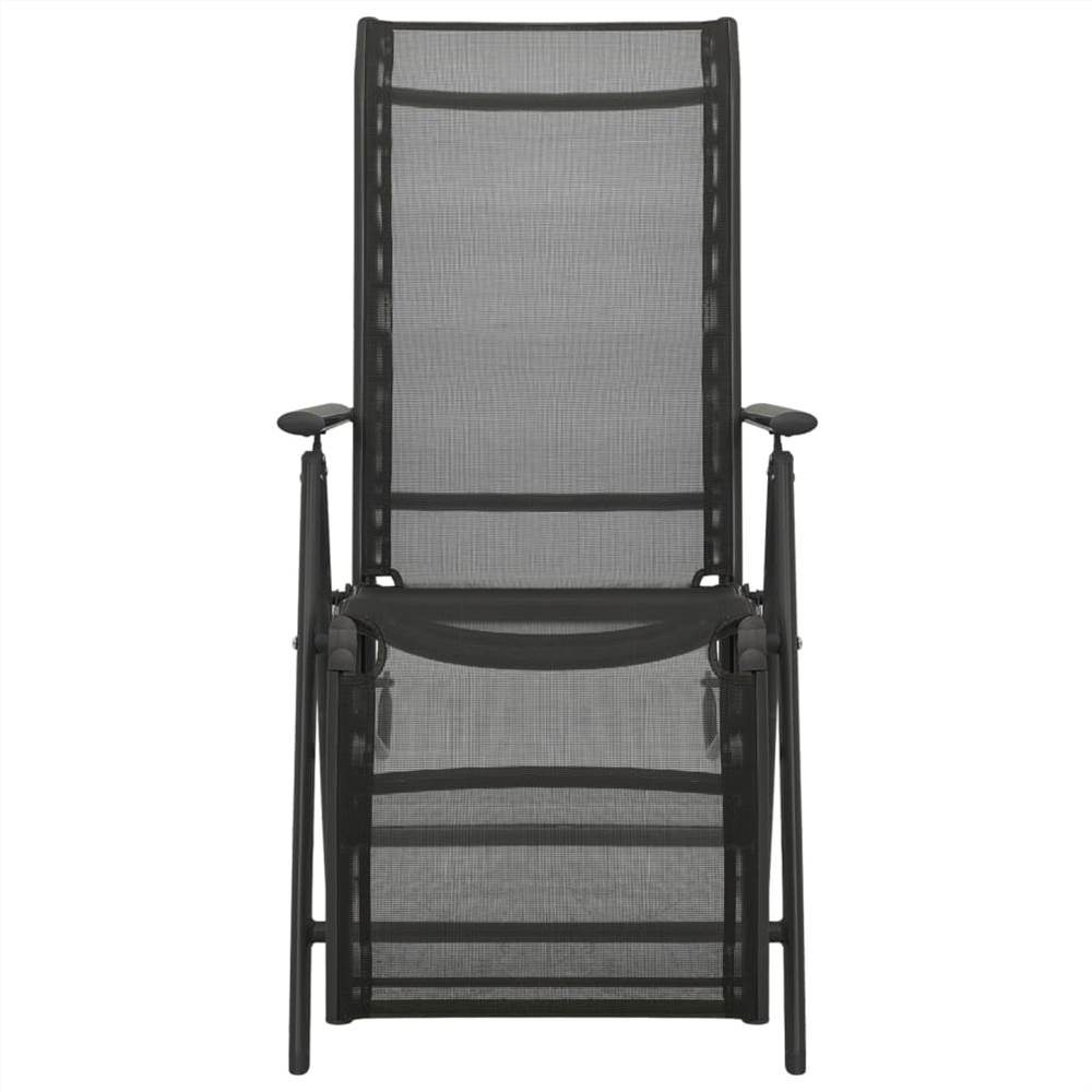 Reclining Garden Chairs 2pcs Textilene and Aluminium Anthracite