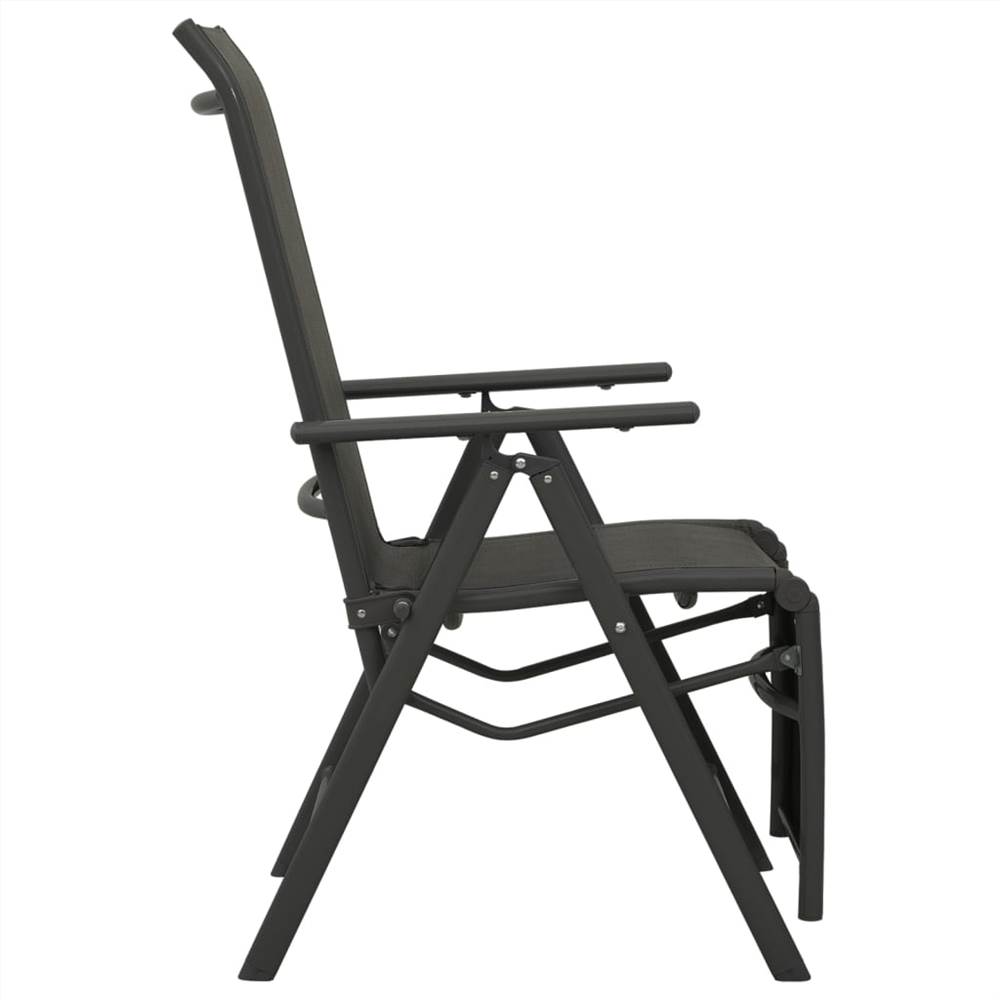 Reclining Garden Chairs 2pcs Textilene and Aluminium Anthracite