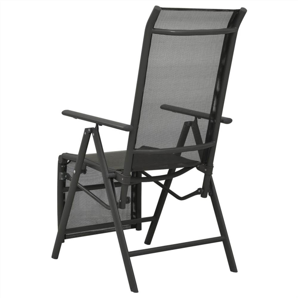 Reclining Garden Chairs 2pcs Textilene and Aluminium Anthracite