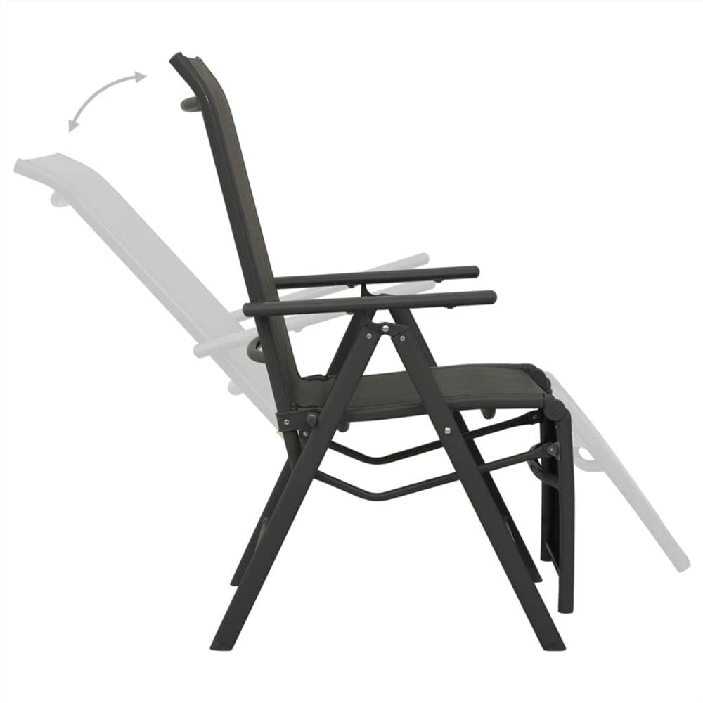 Reclining Garden Chairs 2pcs Textilene and Aluminium Anthracite