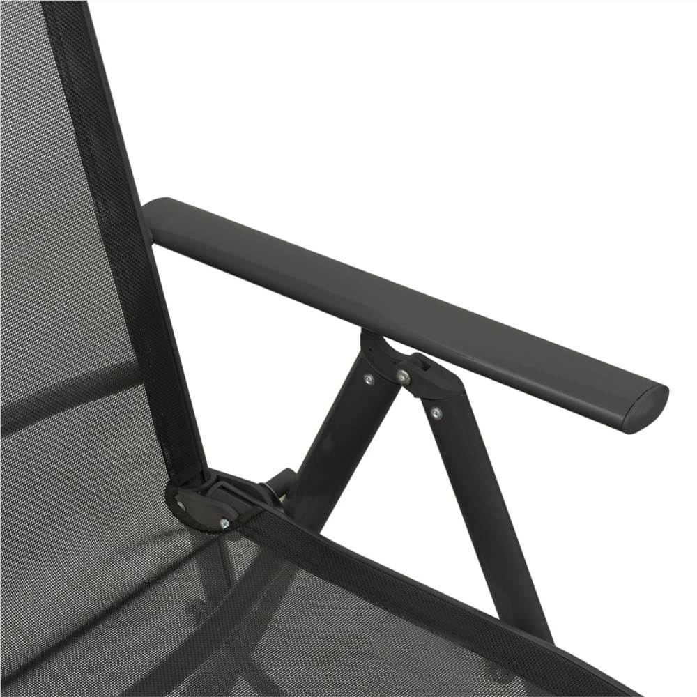 Reclining Garden Chairs 2pcs Textilene and Aluminium Anthracite