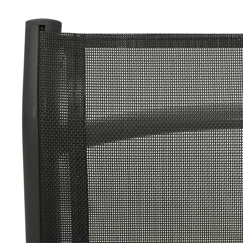 Reclining Garden Chairs 2pcs Textilene and Aluminium Anthracite
