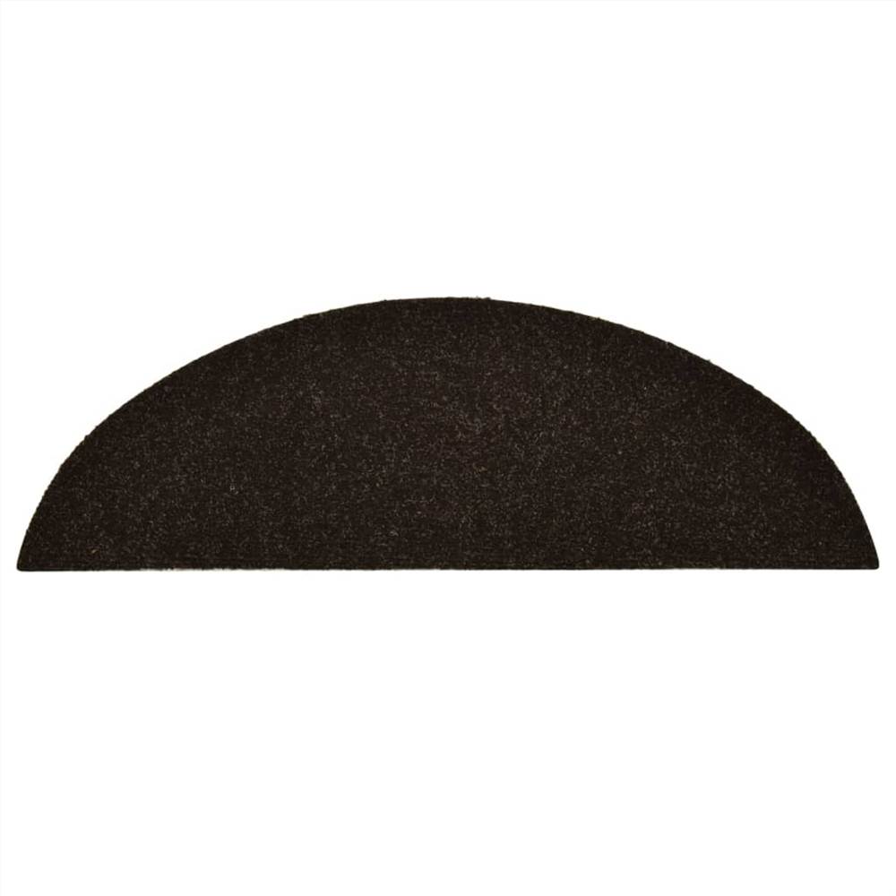 Self-adhesive Stair Mats 10pcs Dark Brown 56x17x3cm Needle Punch