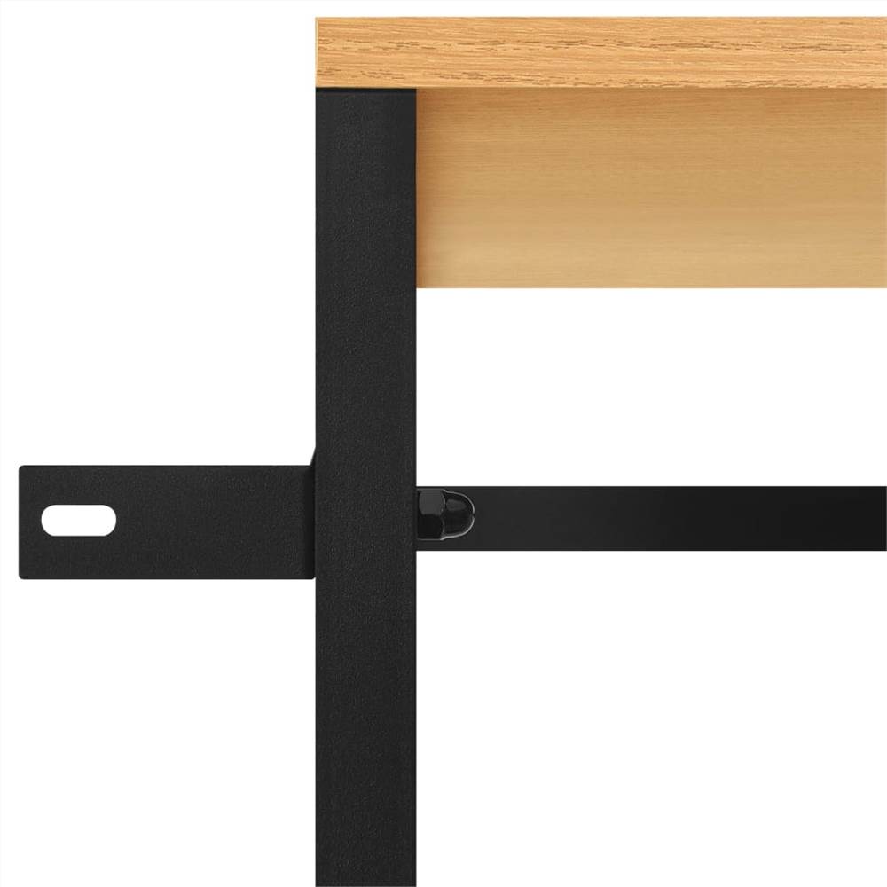 Wardrobe Black and Oak 90x40x167 cm Metal and Chipboard