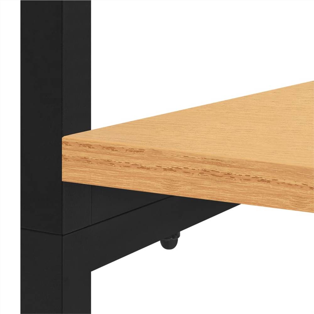 Wardrobe Black and Oak 90x40x167 cm Metal and Chipboard