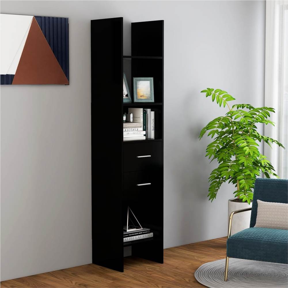 Book Cabinet Black 40x35x180 cm Chipboard