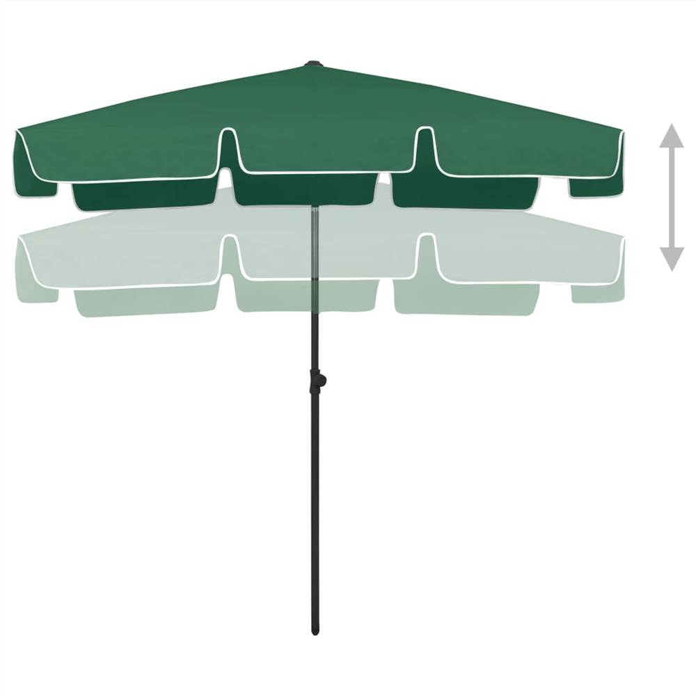 Beach Umbrella Green 200x125 cm