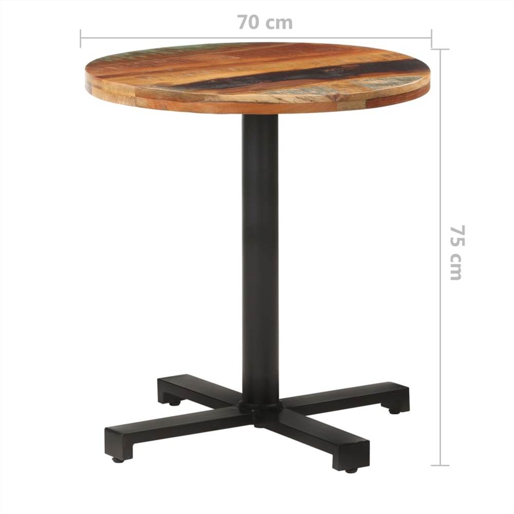 Bistro Table Round Ø70x75 cm Solid Reclaimed Wood