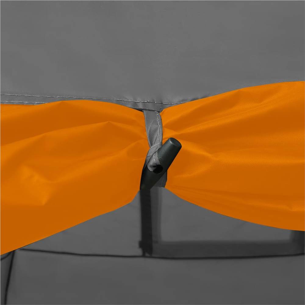 Camping Igloo Tent 650x240x190 cm 8 Person Grey and Orange