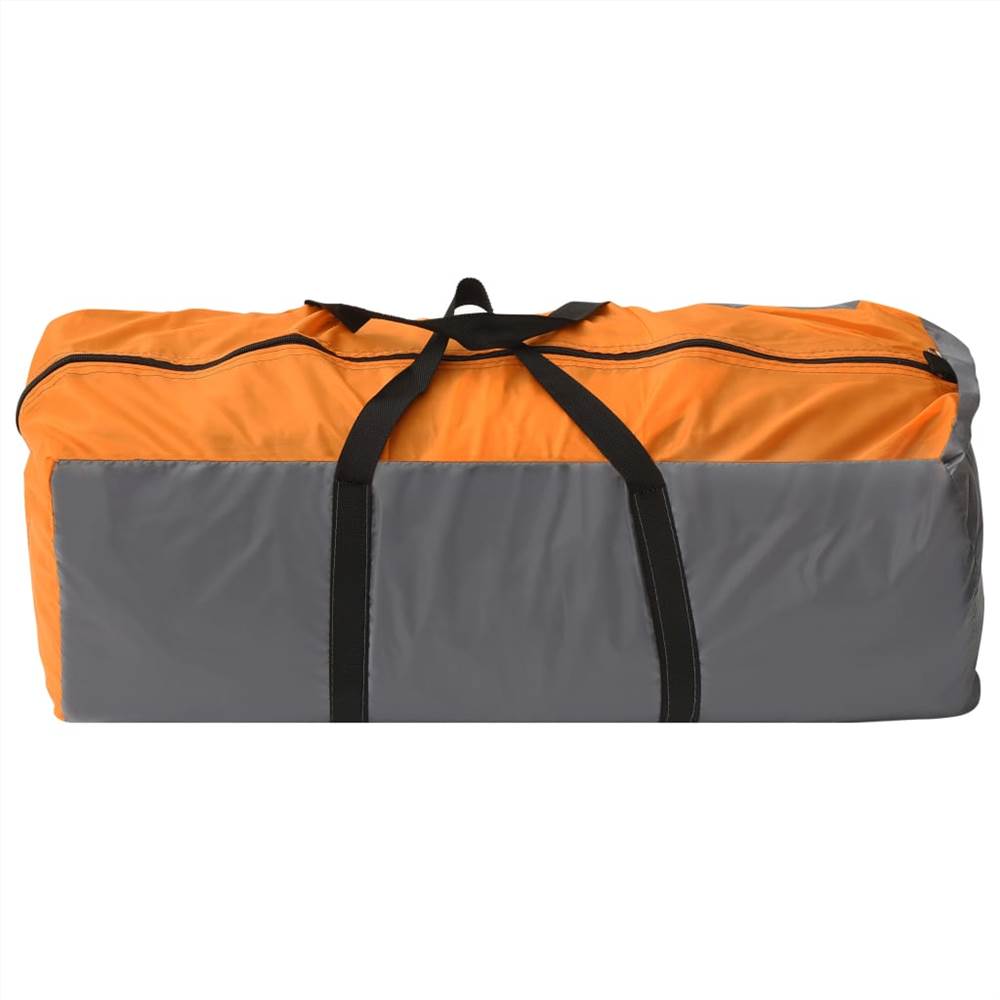 Camping Igloo Tent 650x240x190 cm 8 Person Grey and Orange