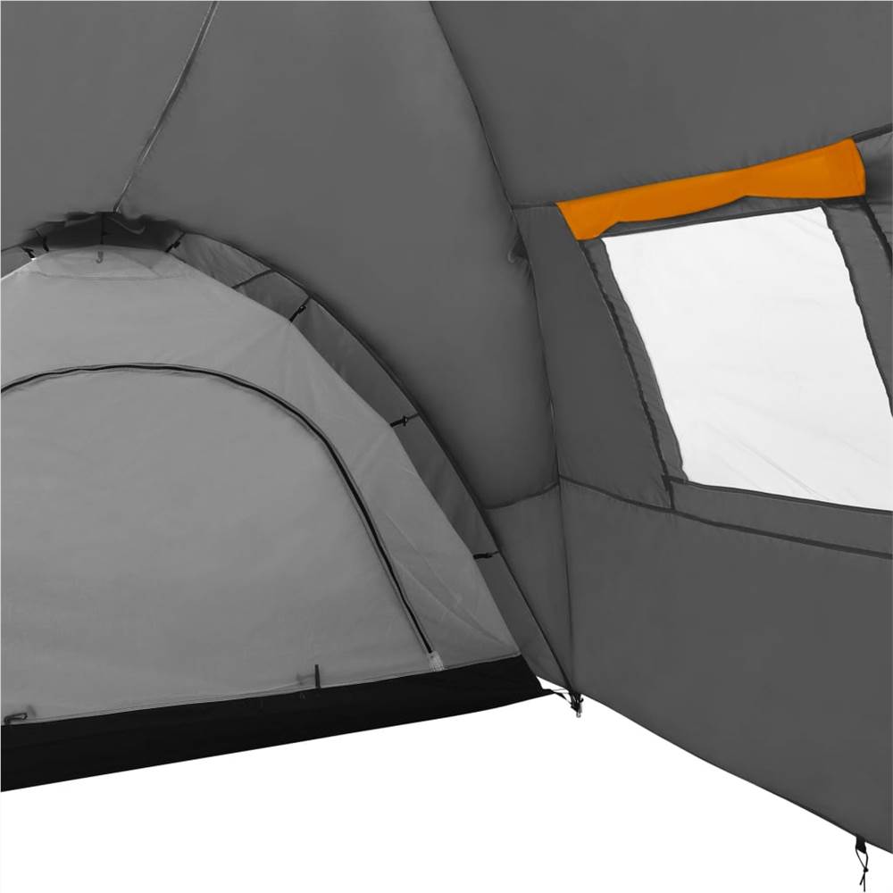 Camping Igloo Tent 650x240x190 cm 8 Person Grey and Orange