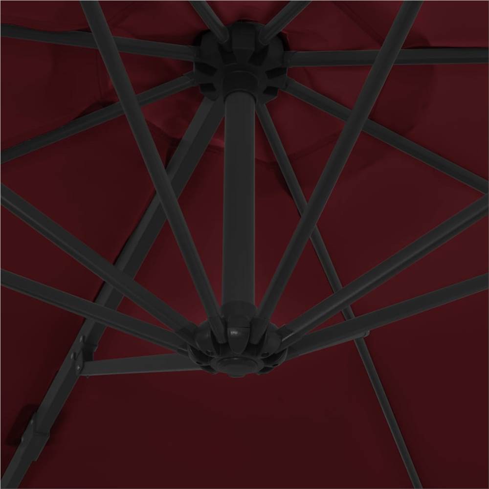 Cantilever Umbrella with Steel Pole Bordeaux Red 300 cm
