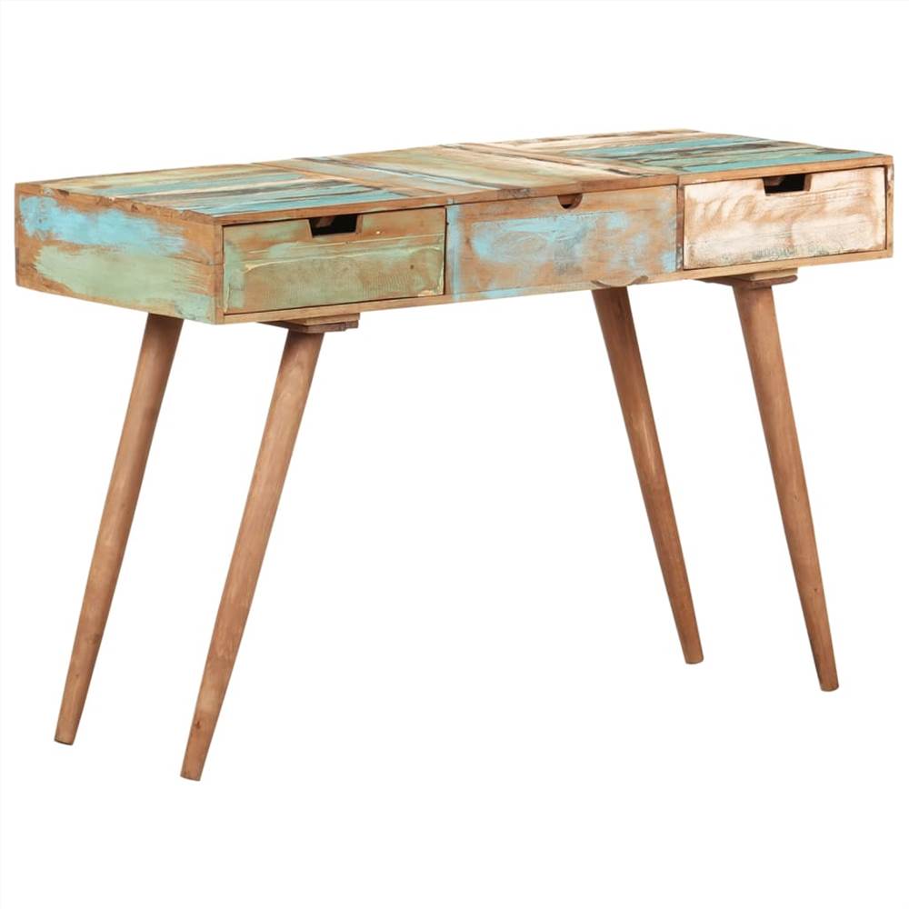 Dressing Table with Mirror 112x45x76 cm Solid Reclaimed Wood