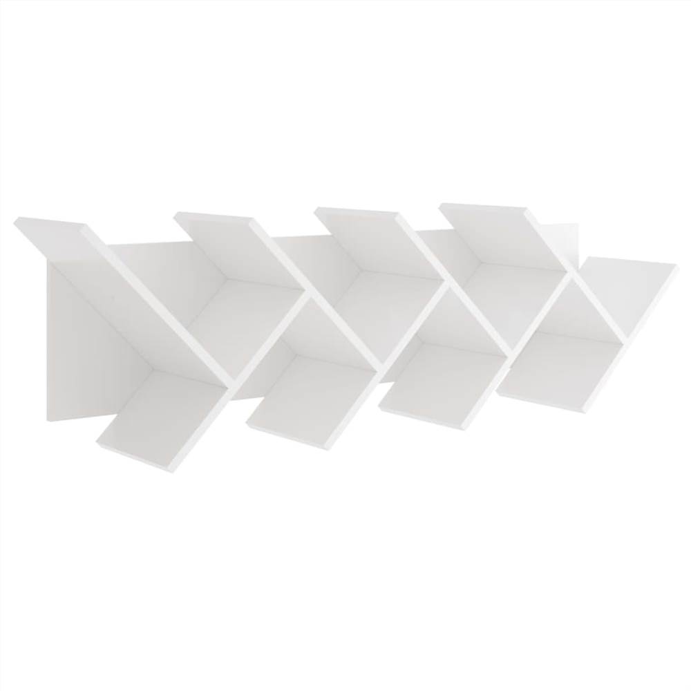 FMD Hanging Geometric Bookshelf White