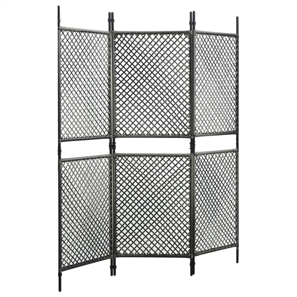 Fence Panel Poly Rattan 1.8x2 m Anthracite