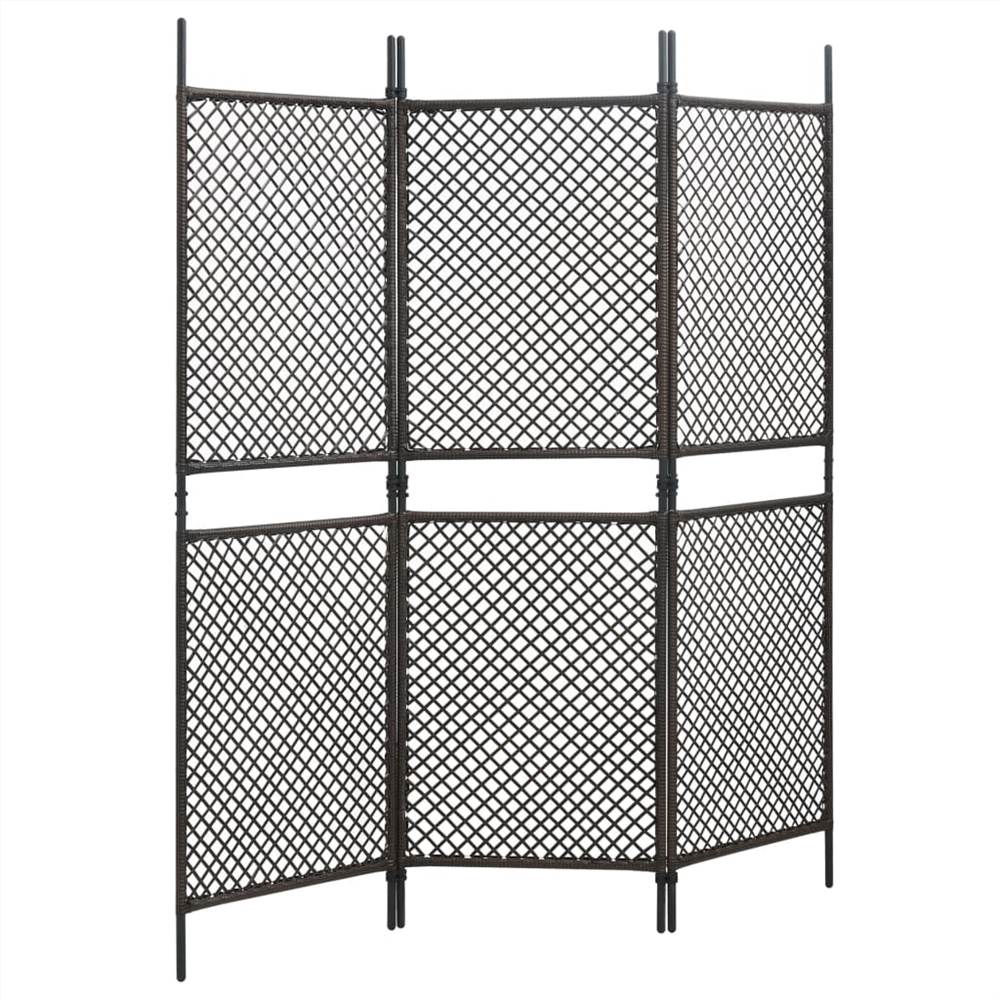 Fence Panel Poly Rattan 1.8x2 m Brown