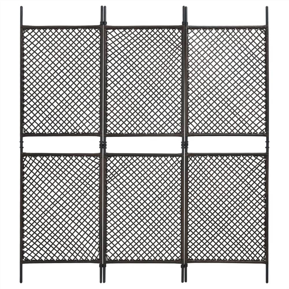 Fence Panel Poly Rattan 1.8x2 m Brown