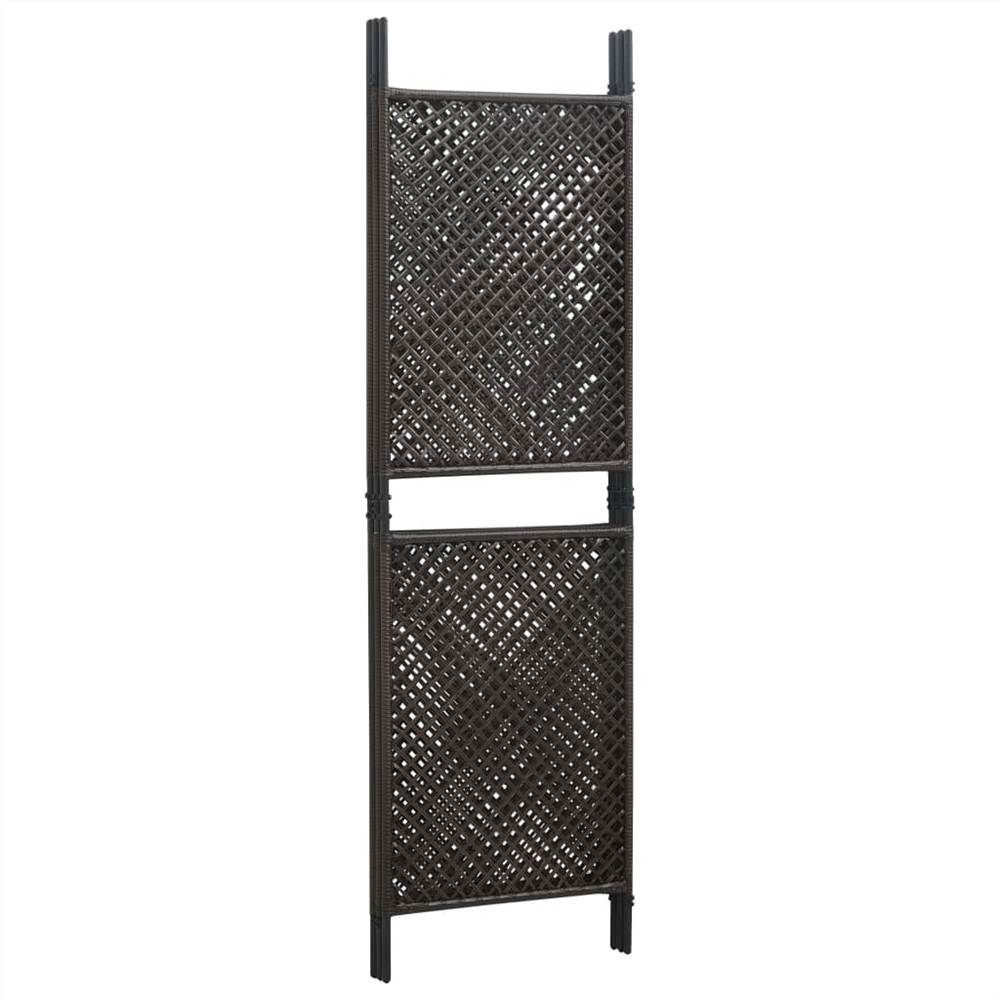Fence Panel Poly Rattan 1.8x2 m Brown