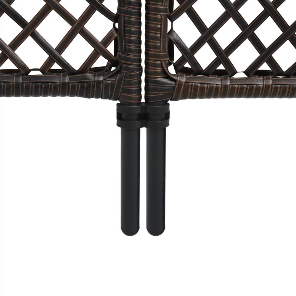 Fence Panel Poly Rattan 1.8x2 m Brown