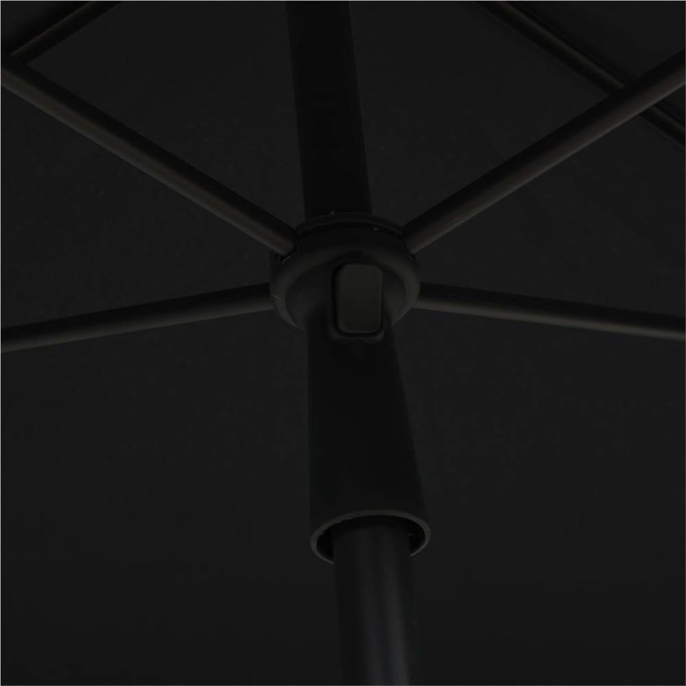 Garden Parasol with Pole 210x140 cm Black