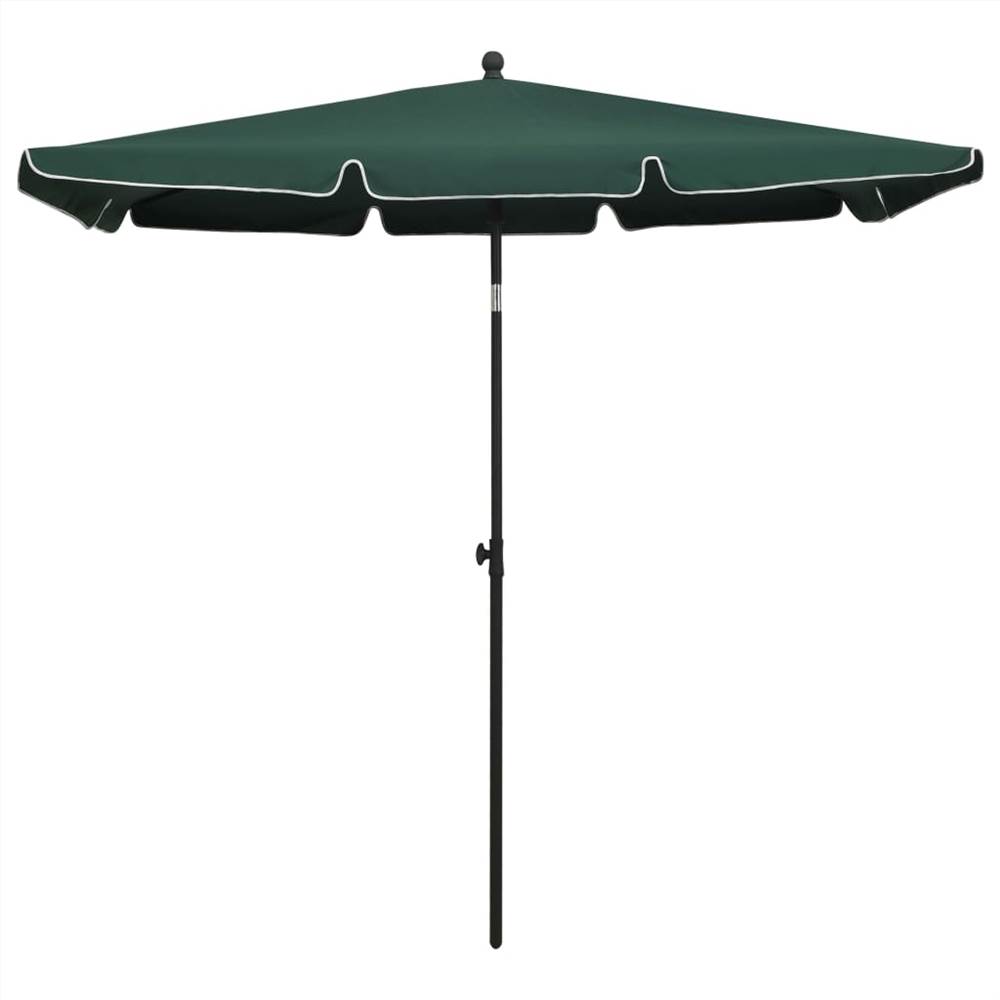 Garden Parasol with Pole 210x140 cm Green