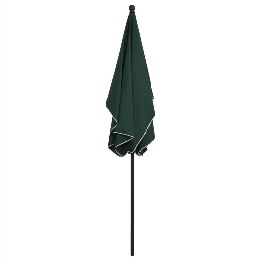 Garden Parasol with Pole 210x140 cm Green