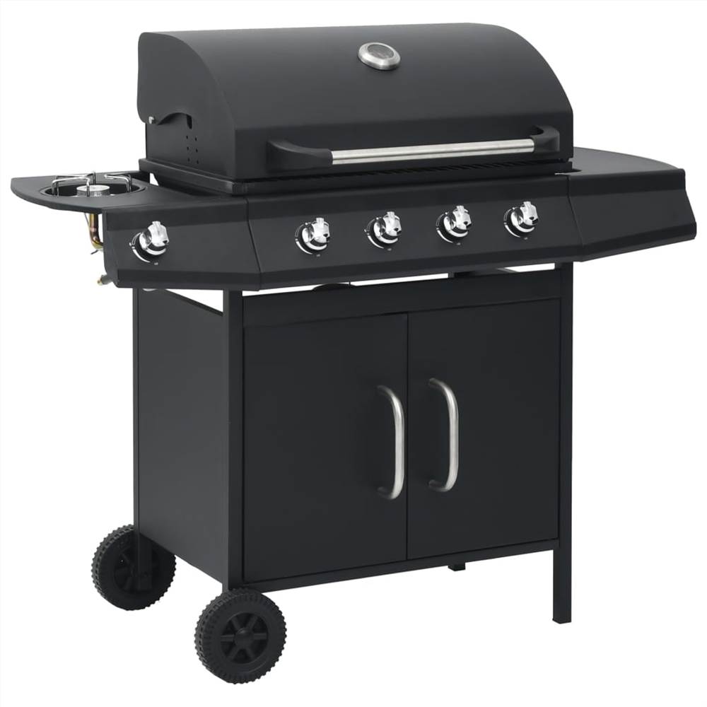 Gas Barbecue Grill 4+1 Cooking Zone Black
