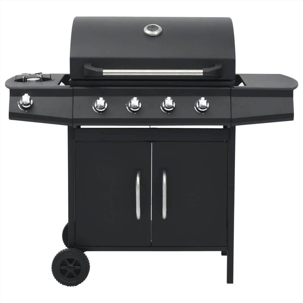 Gas Barbecue Grill 4+1 Cooking Zone Black