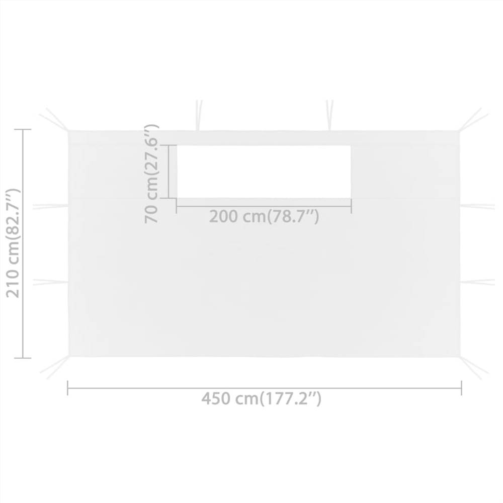 Gazebo Sidewalls with Windows 2 pcs White