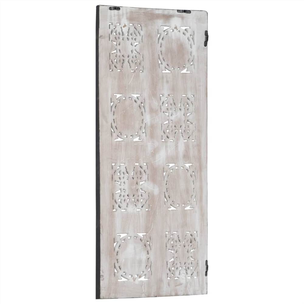 Hand-Carved Wall Panel MDF 40x80x1.5 cm Black and White