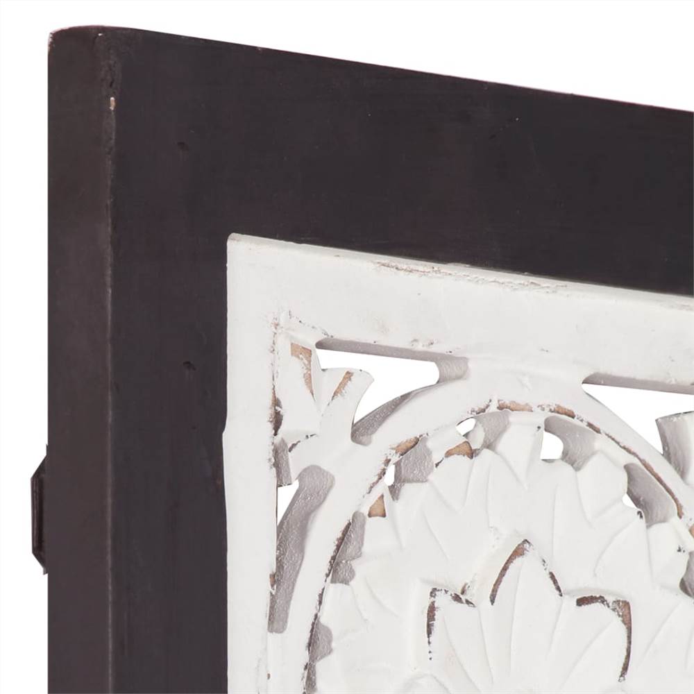 Hand-Carved Wall Panel MDF 40x80x1.5 cm Black and White