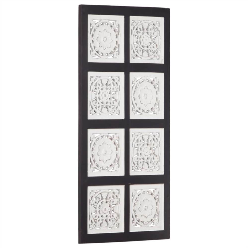 Hand-Carved Wall Panel MDF 40x80x1.5 cm Black and White