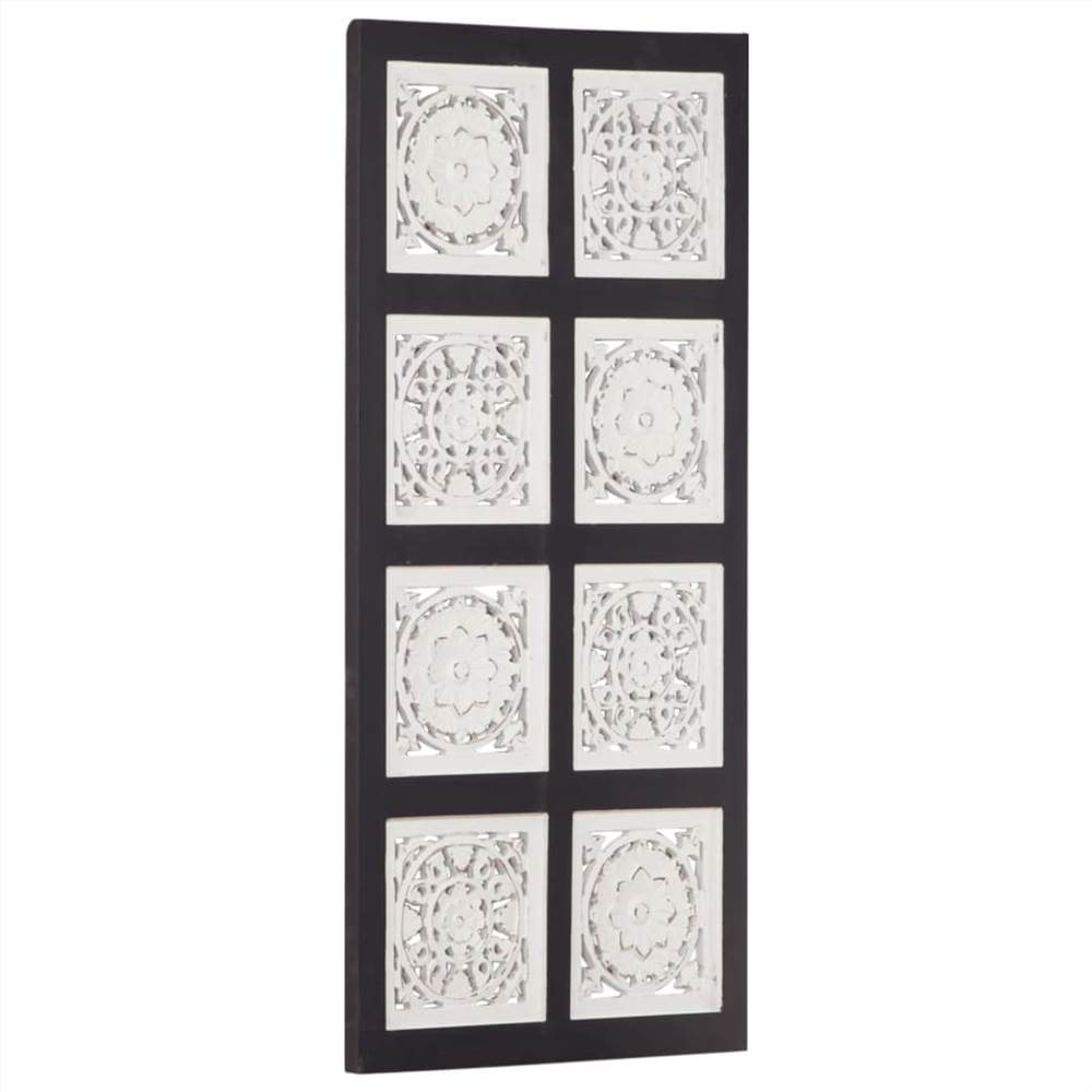 Hand-Carved Wall Panel MDF 40x80x1.5 cm Black and White