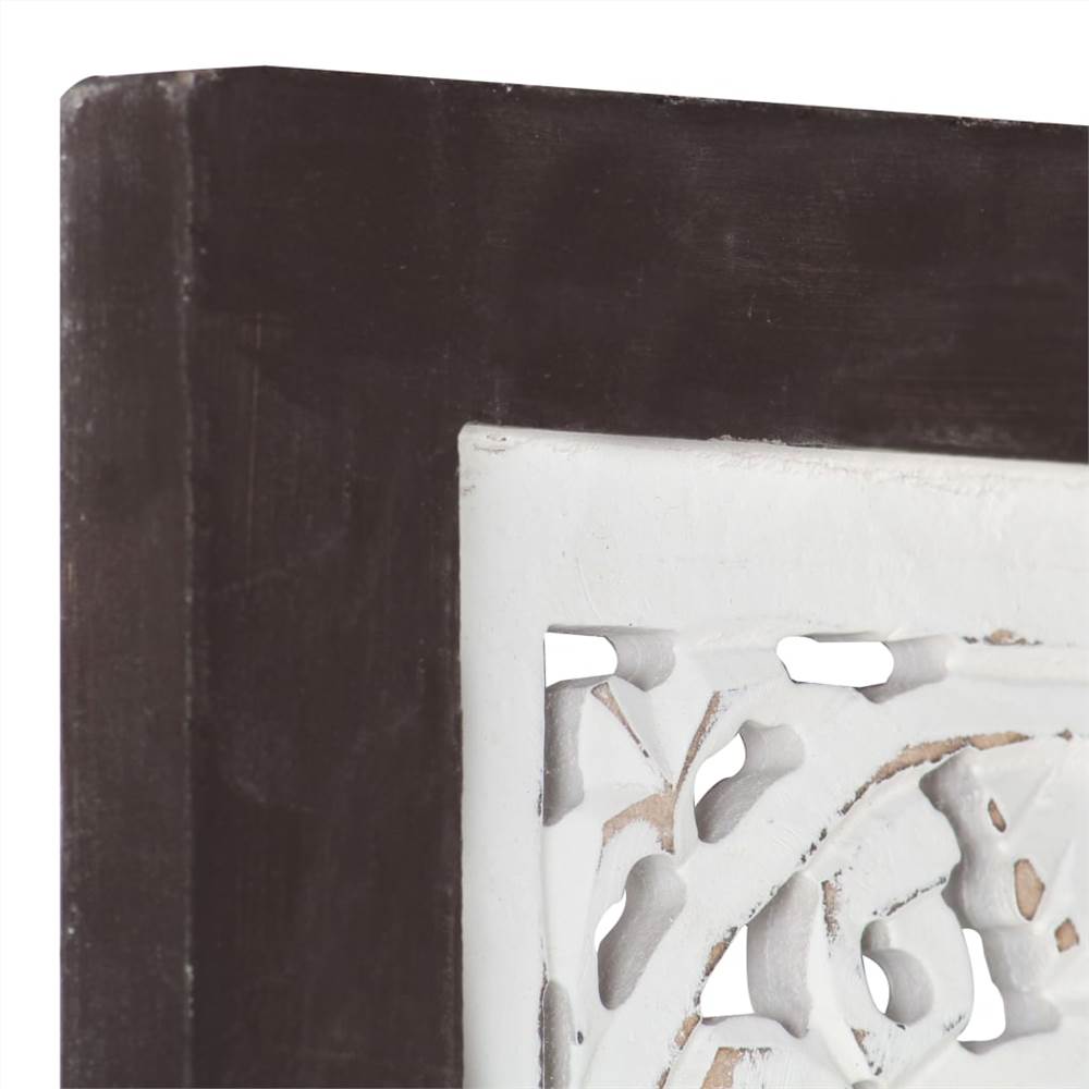 Hand-Carved Wall Panel MDF 40x80x1.5 cm Brown and White