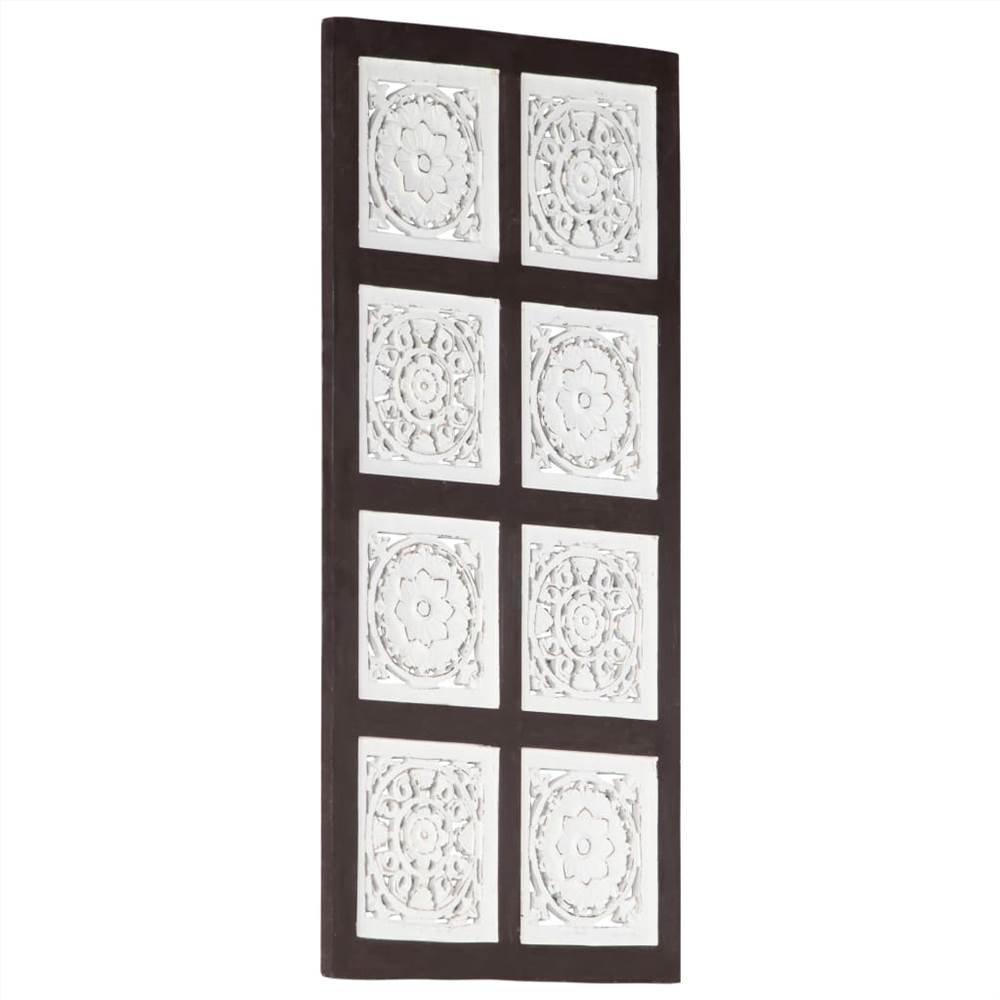 Hand-Carved Wall Panel MDF 40x80x1.5 cm Brown and White