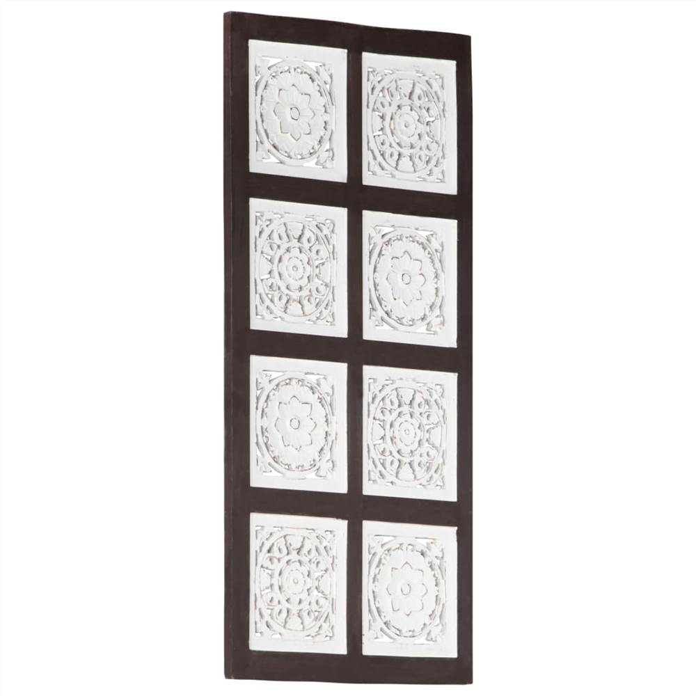 Hand-Carved Wall Panel MDF 40x80x1.5 cm Brown and White