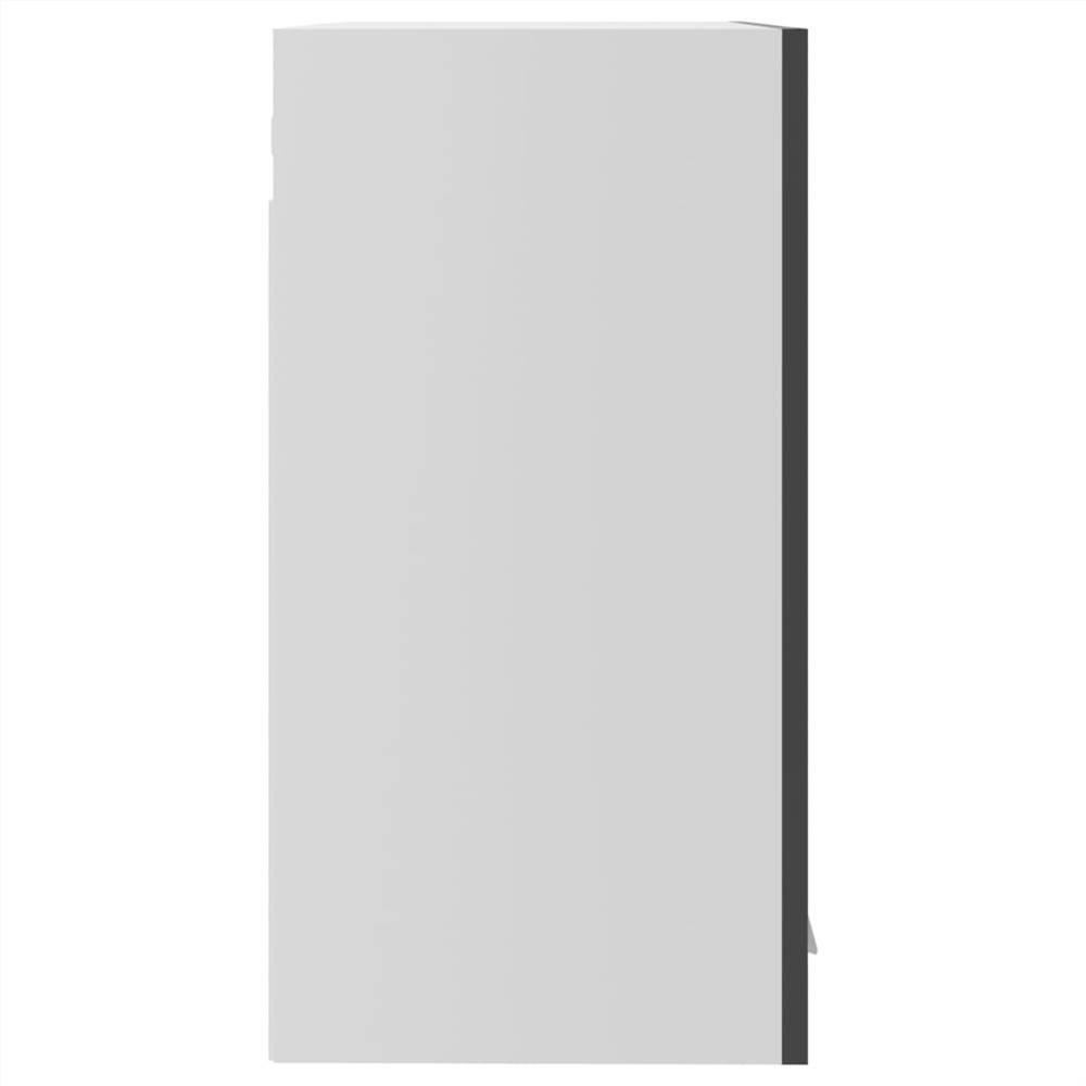 Hanging Glass Cabinet High Gloss Grey 60x31x60 cm Chipboard