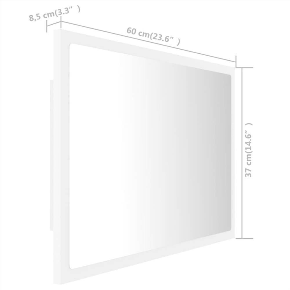 LED Bathroom Mirror White 60x8.5x37 cm Chipboard