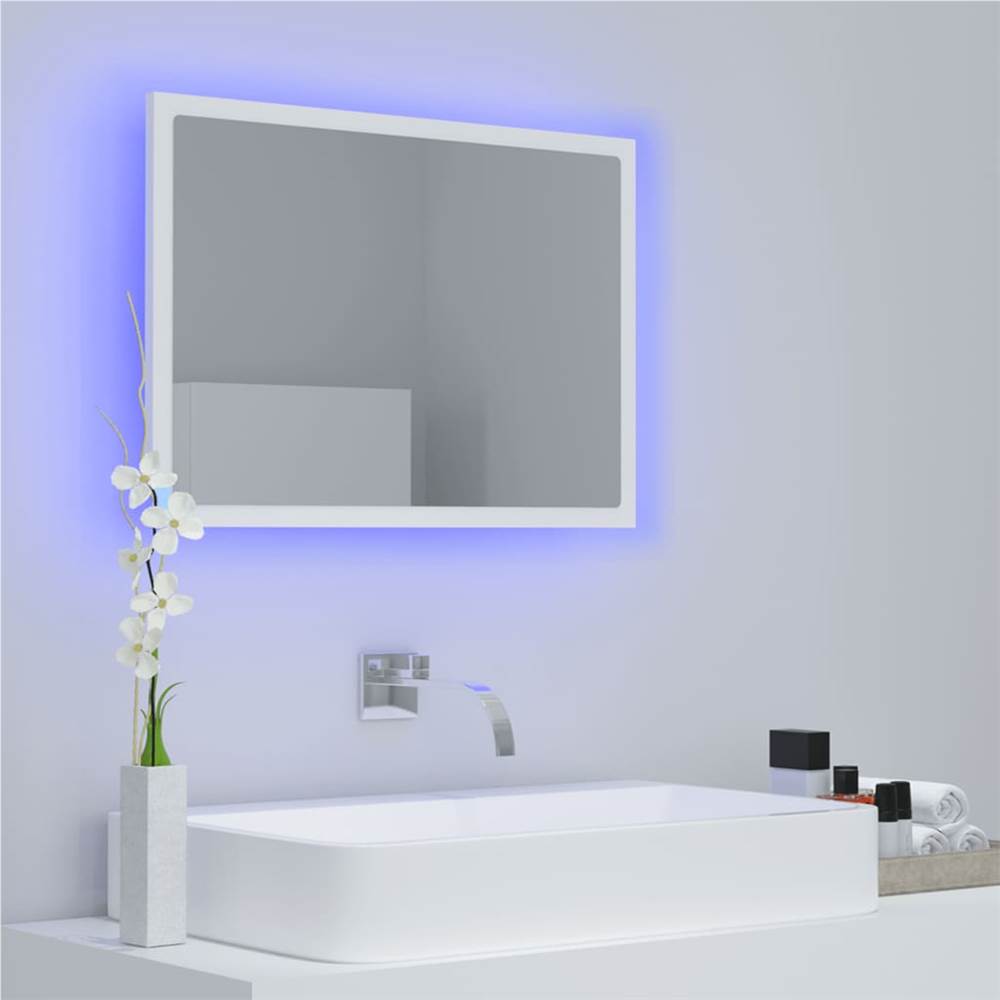 LED Bathroom Mirror White 60x8.5x37 cm Chipboard