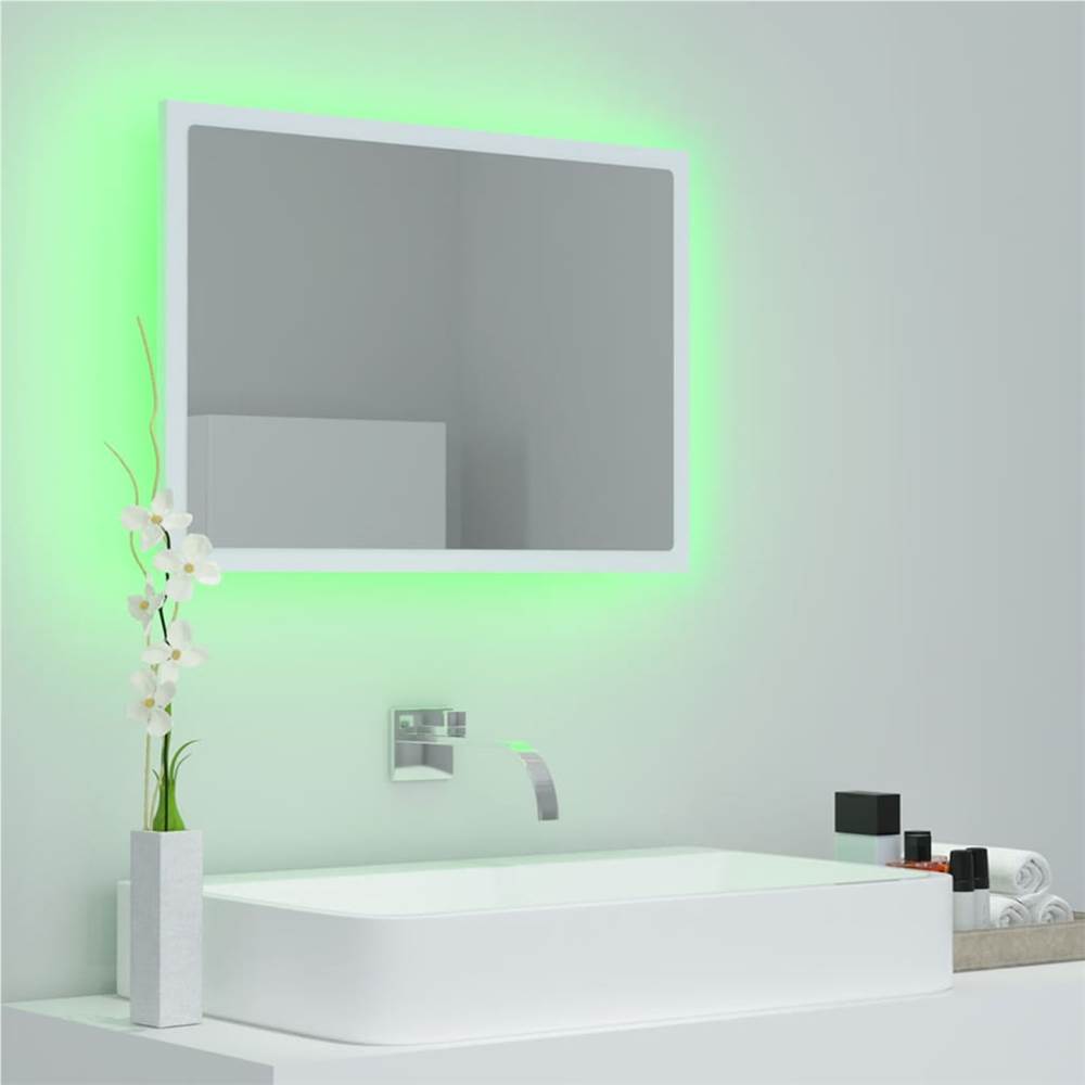 LED Bathroom Mirror White 60x8.5x37 cm Chipboard