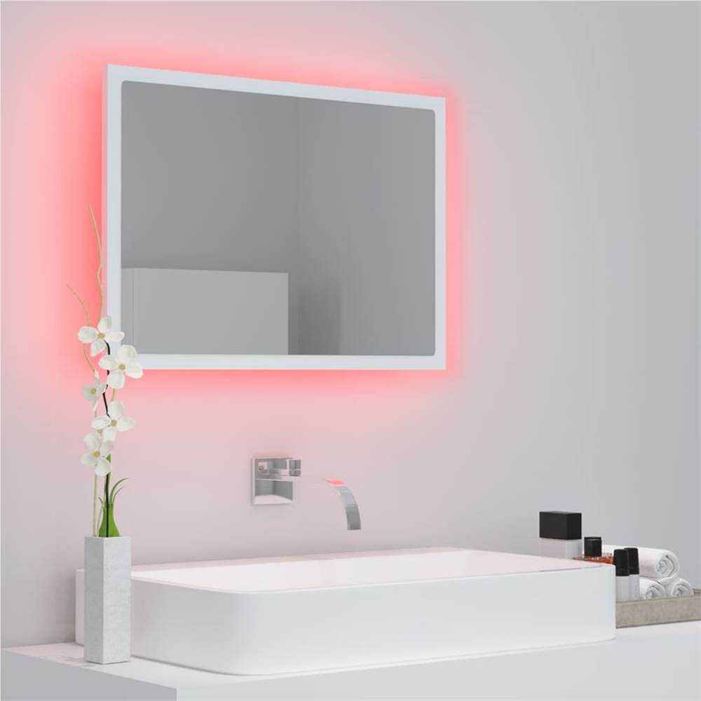 LED Bathroom Mirror White 60x8.5x37 cm Chipboard