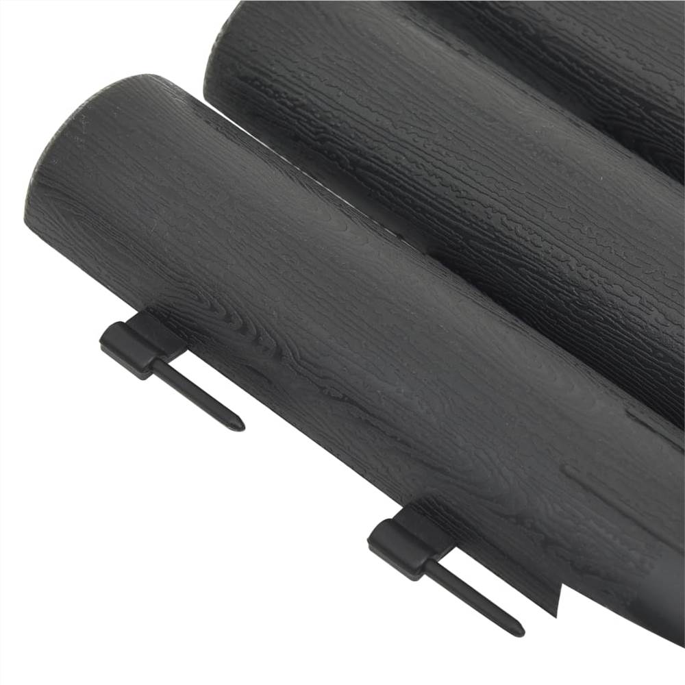 Lawn Edgings 36 pcs Anthracite 10 m PP