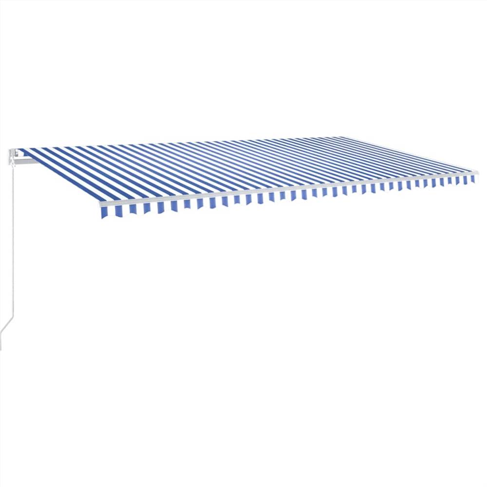 Manual Retractable Awning 600x350 cm Blue and White